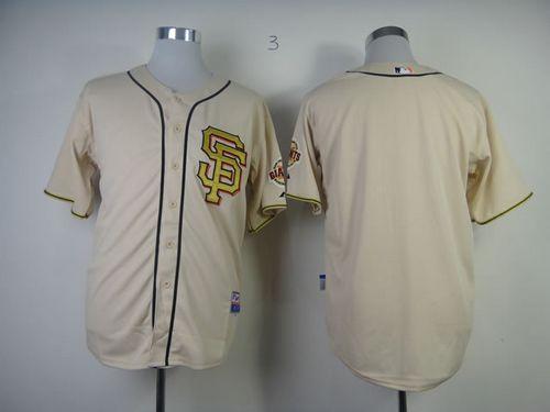Giants Blank Cream Gold No. Stitched MLB Jersey - Click Image to Close